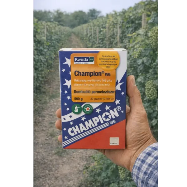 Champion WG gombaölő – réz‑hidroxid alapú védelem peronoszpóra és baktériumos fertőzések ellen Champion WG gombaölő – réz‑hidroxid alapú védelem peronoszpóra és baktériumos fertőzések ellen