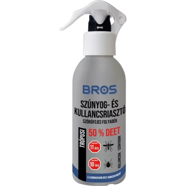 Bros Szúnyog és Kullancsriasztó trópusi, szórófejes 130ml (50% DEET)