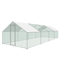 Tyúkól baromfihoz, volier, ketrec, tetővel, 3x8x2 m