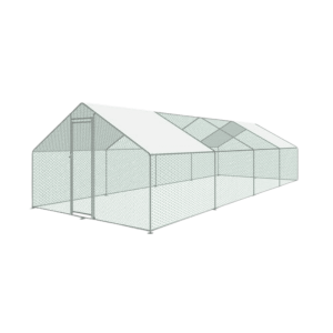 Tyúkól baromfihoz, volier, ketrec, tetővel, 3x8x2 m