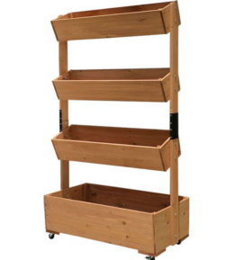 Függőleges virágcserép Strend Pro, ágyás, 4 szintes, kerekekkel, 85x45x147 cm