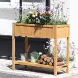 Magaságyás Strend Pro Garden, 89x33x76 cm, alsó polccal, fa, magasított, lábakkal