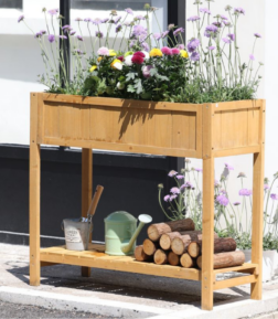 Magaságyás Strend Pro Garden, 89x33x76 cm, alsó polccal, fa, magasított, lábakkal Magaságyás Strend Pro Garden, 89x33x76 cm, alsó polccal, fa, magasított, lábakkal