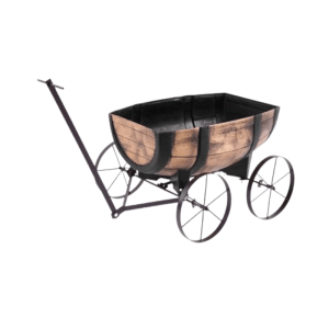 Virágcserép Strend Pro Woodeff, 41,5x29x19 cm, whiskey hordó kocsi