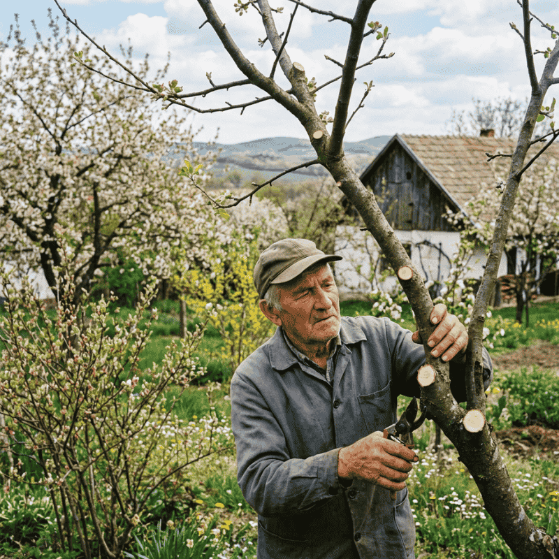 Tavaszi gyümölcsfa metszés magyar kertben