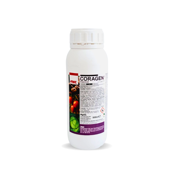 Coragen 500 ml, 200 g/l klorantraniliprol hatóanyaggal. Tojás‑ és lárvaölő hatás, gyors bénulás és táplálkozásgátlás. Almamoly, gyapottok bagolylepke, kukoricamoly, szőlőmoly ellen.