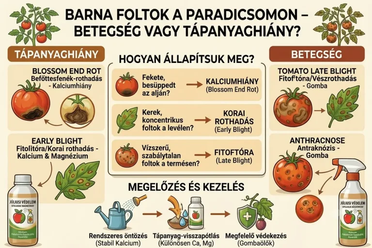 Barna foltok a paradicsomon: Betegség vagy tápanyaghiány?